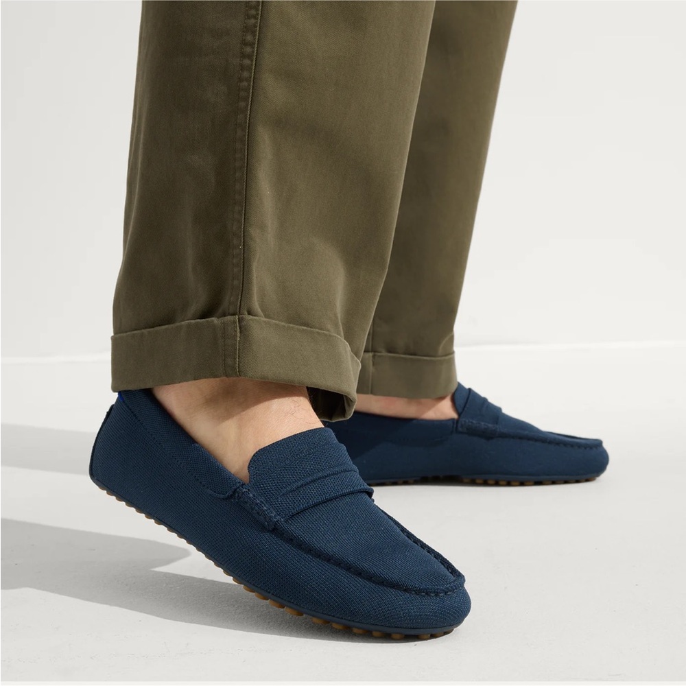 Rothy's The Driving Loafer Navy Textile Casual Comfort Shoes Mens Size US 8.5